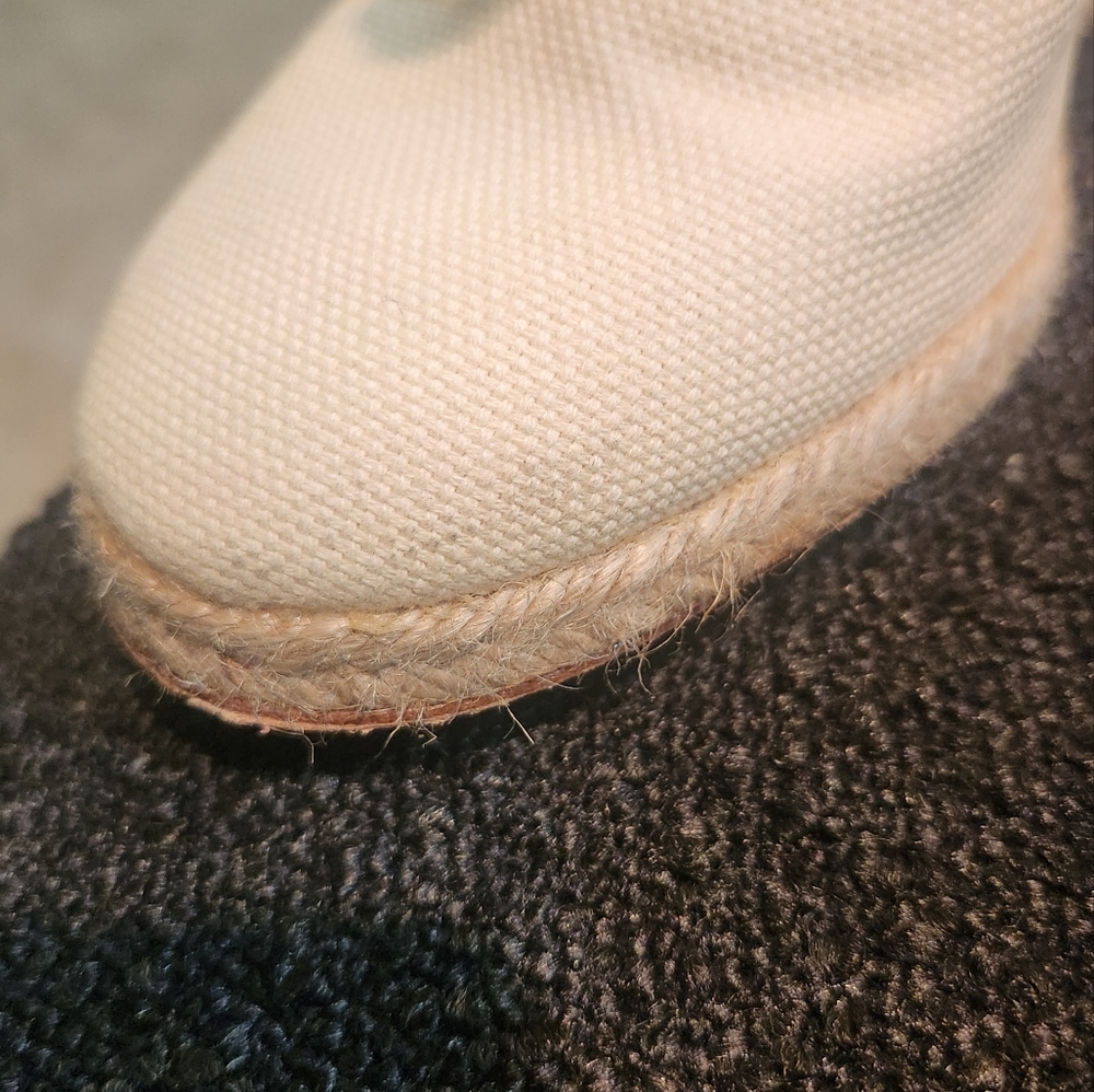 Christian Louboutin Canvas Beige Espadrille Wedges Lace up EU 37/ US 6-7 - Picture 7 of 9